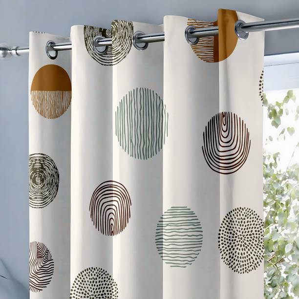 RootsCurtains 152.4 cm (5 ft) Window Polycotton Room Darkening Curtain Single Curtain