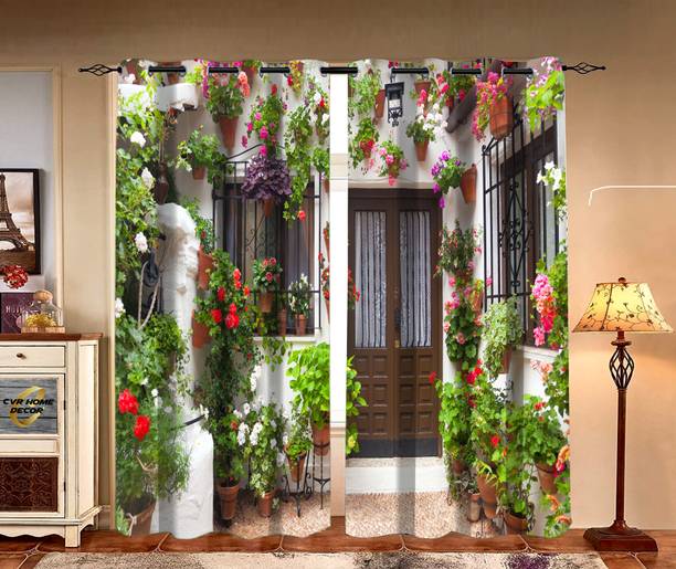 DRAPEHOUSE 225 cm (7 ft) Door Polyester Room Darkening Curtain Single Curtain