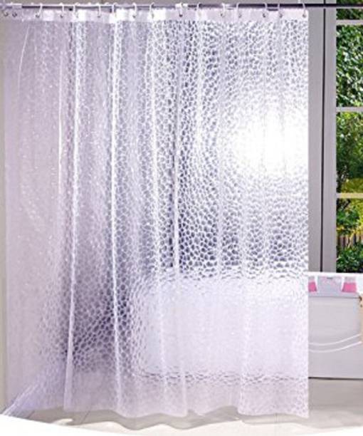 super fab 214 cm (7 ft) PVC Transparent Shower Curtain Single Curtain