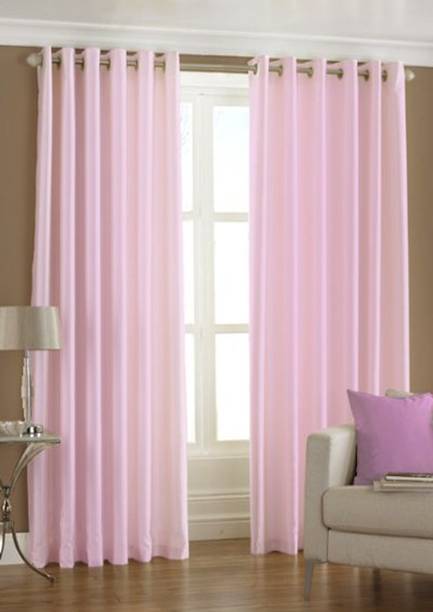 Panipat Textile Hub 213 cm (7 ft) Polyester Door Curtain (Pack Of 2)