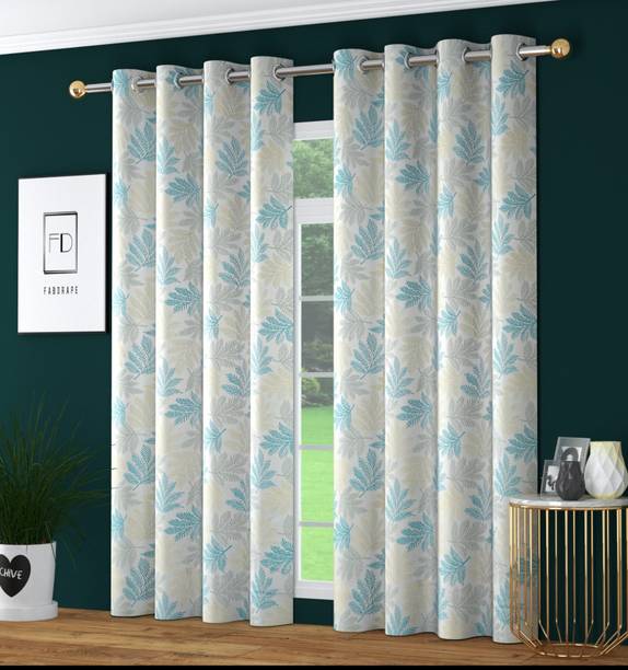 FABDRAPE 274.32 cm (9 ft) Jacquard Room Darkening Long Door Curtain (Pack Of 2)