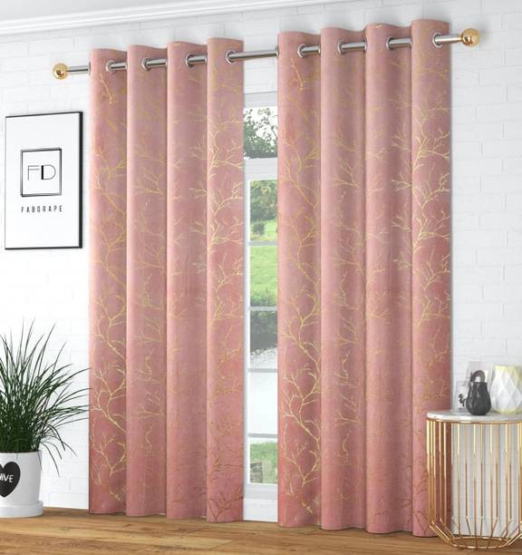 TAMAVI HOME STYLISH 212 cm (7 ft) Door Velvet Blackout Curtain (Pack Of 2)