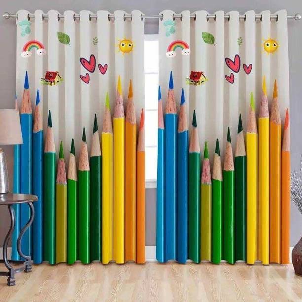 Truevlaue store 212 cm (7 ft) Door Polyester, Silk Room Darkening Curtain (Pack Of 2)