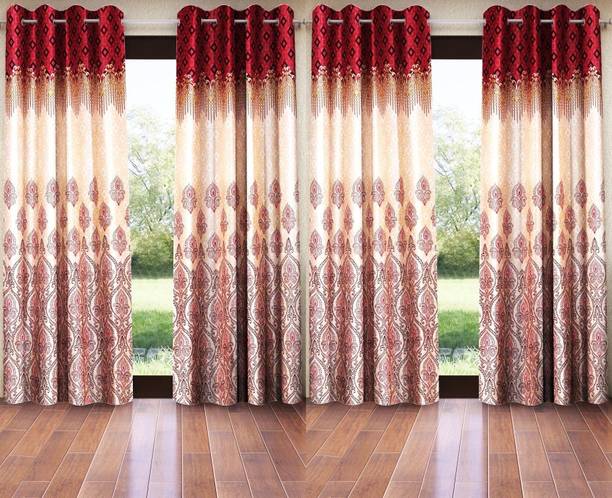 Home Sizzler 213 cm (7 ft) Polyester Semi Transparent Door Curtain (Pack Of 4)
