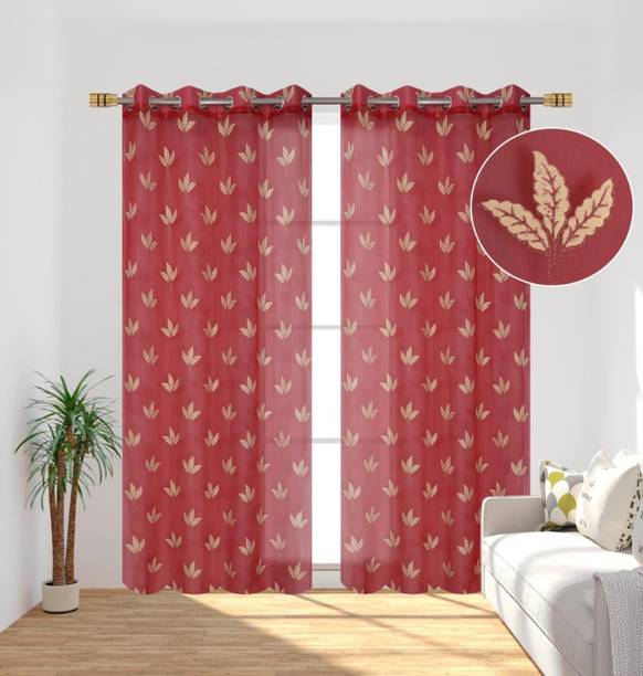 zentrix 213.36 cm (7 ft) Door Tissue Semi Transparent Curtain Single Curtain