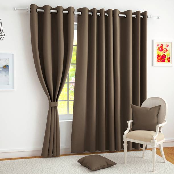 Story@home 152 cm (5 ft) Window Polyester, Silk, Silk Blackout Curtain Single Curtain