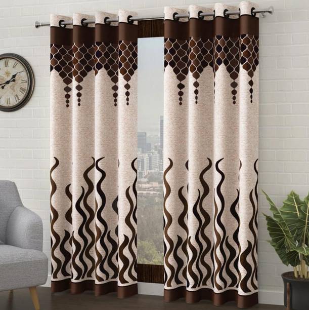 DRAPEHOUSE 215 cm (7 ft) Door Polyester Room Darkening Curtain (Pack Of 2)