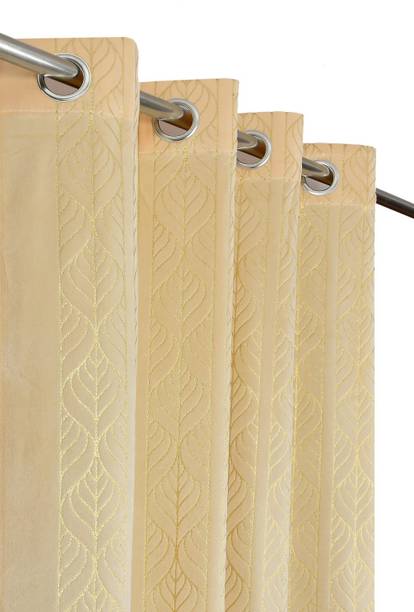 KAANUDO 214 cm (7 ft) Door Velvet Room Darkening Curtain Single Curtain