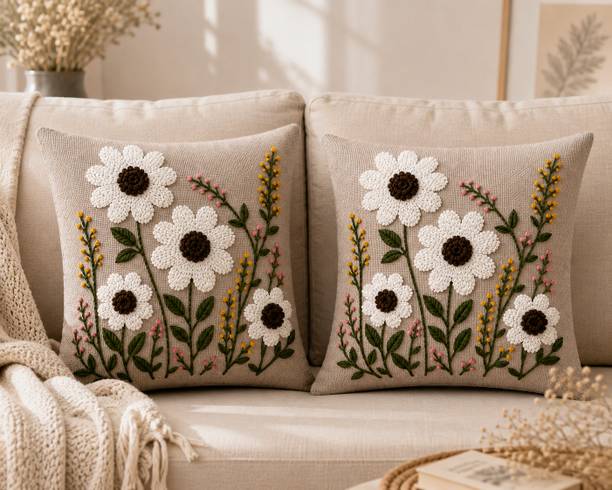 AnikDesigns Jute, Linen Cushions & Pillows Cover