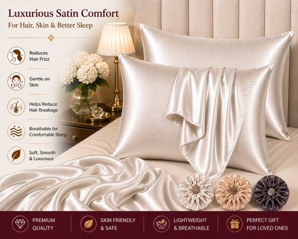 D R FAB TEX Satin Pillows Cover