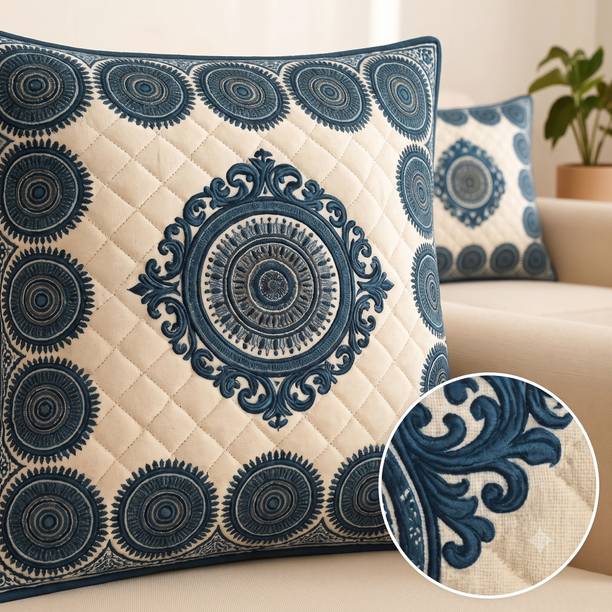 Shiva Texter Chenille, Cotton, Velvet Cushions Cover