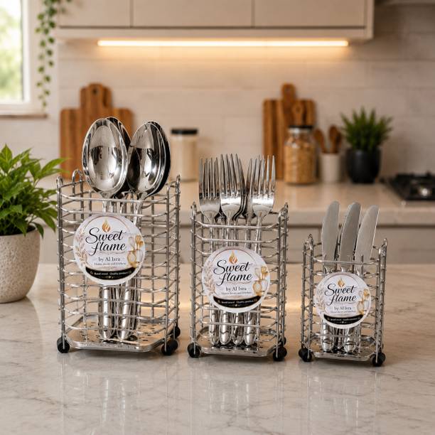 Sweet Flame Stainless steel spoon holder | modern kitchen life style | Stainless Steel Cutlery Set