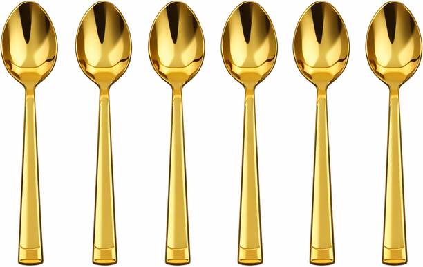 Aanya Home Craft Premium Golden Spoon Set of 6 Luxury...