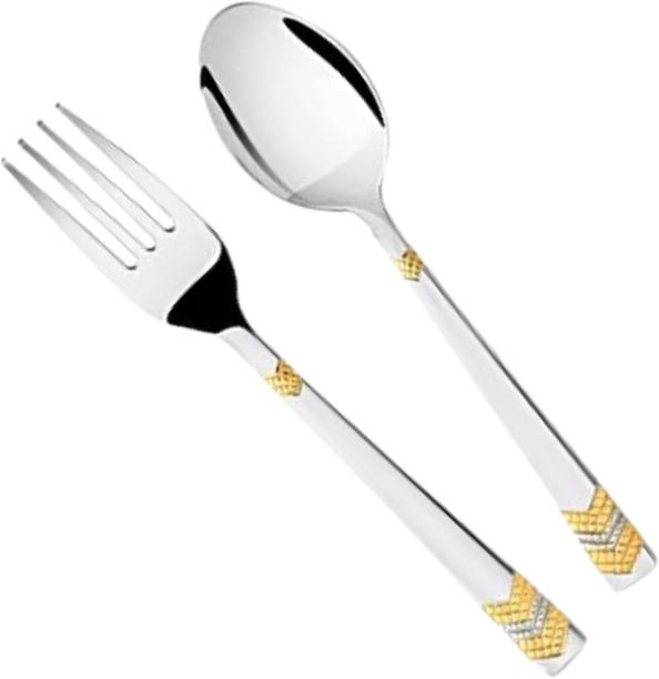 FnS Raga 24Karat Gold Plated 6 Spoon, 6 Fork, Stainless Steel Cutlery Set