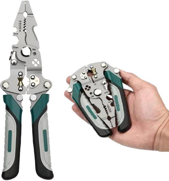 VARIYAENTERPRISE28 18 in 1 Multifunctional Wire Stripper Crimping Tool 18 in 1 Foldable Wire Stripper Wire Cutter