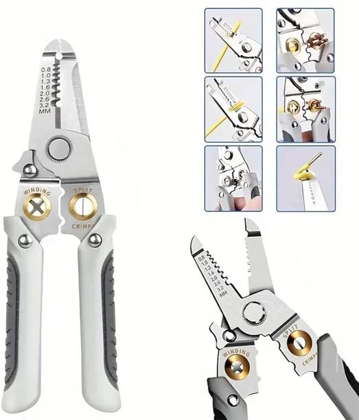 BHUMLO 6-in-1 Multifunctional Wire Stripper & Cutter Pliers – Stainless Steel 6-in-1 Multifunctional Wire Stripper & Cutter Pliers – Stainless Steel Wire Cutter