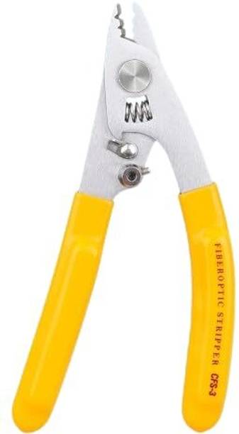 RAMEX Fiber Stripper Stainless Steel Fiber Optic Stripping Pliers 3 Holes Fiber Stripper (Yellow) Wire Cutter