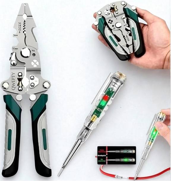 keshavraj MWS-CRIMP-TEST-081 Multifunction Wire Stripper Crimper Cutter Plier with Voltage Tester KJ81 Wire Cutter