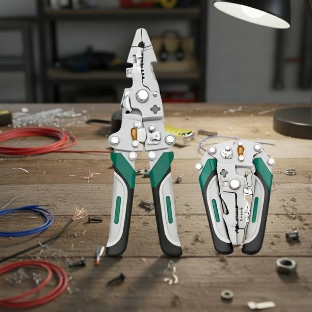 Mamkom Multifunction Stainless Steel Wire Stripper/Wire Crimping Tool_MK001 Wire Cutter, Cable Stripper, Wiring Tools Multi-Function Hand Tool MK-10 Wire Cutter