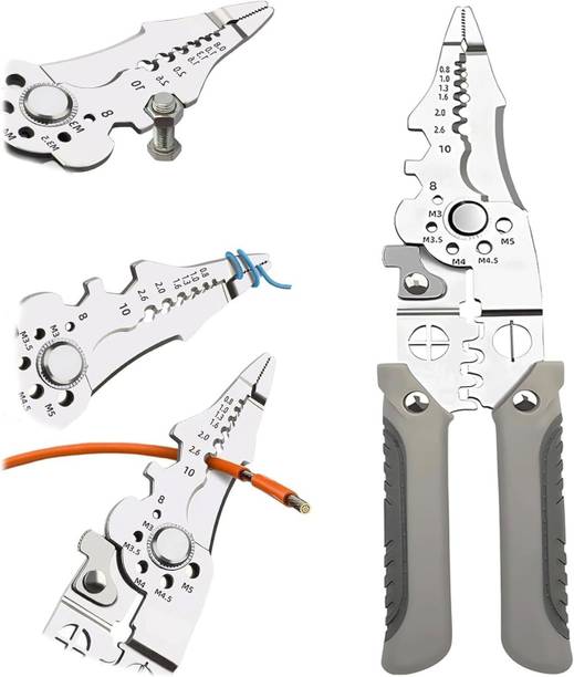 Piquant Stainless Steel Wire Stripper/Wire Crimping Tool, Wire Cutter, Wire Crimper All in 1 Multifunction Cable Stripper Wiring Tools and Multi-Function Hand Tool Wire Cutter