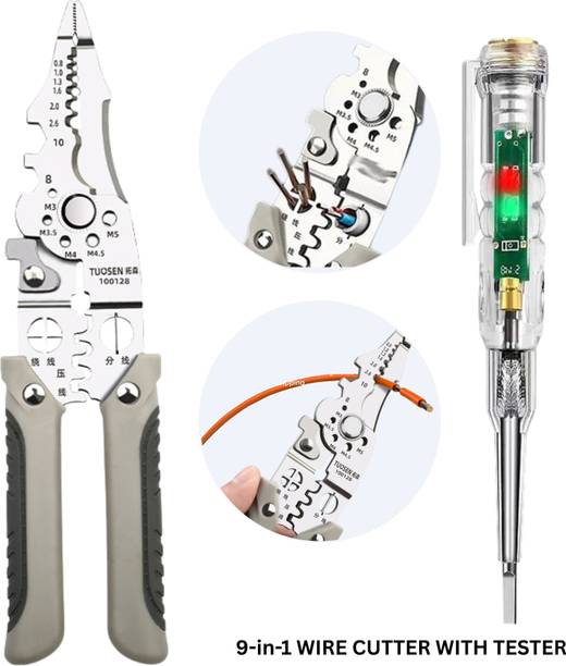 ambdded 9 in 1 Wire stripper and Cutte PowerStrip Pro Wire Stripping and Crimping Tool Wire Cutter