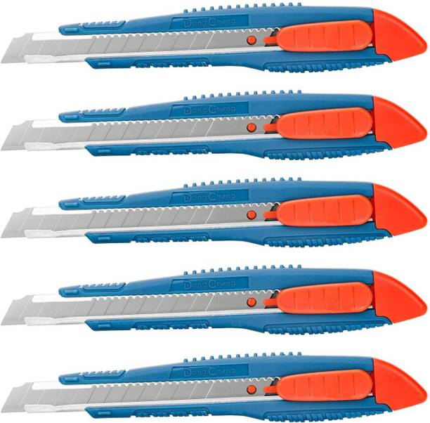 Dongcheng Snap-Off Knife 9mm — Pack of 5 | SK5 / High-Carbon Spring Steel Blade Safe-End Design | Snap-Off Utility Knife | Sharp blade drawn, Precision Wire Cutter
