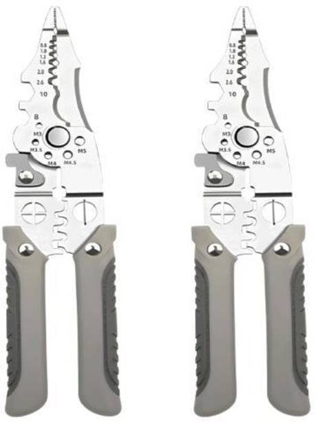 Piquant Stainless Steel Cable Stripper Wiring Tools and Multi-Function Hand Tool Pack of 2 Wire Stripper/Wire Crimping Tool, Wire Cutter, Wire Crimper PIQ02 Wire Cutter
