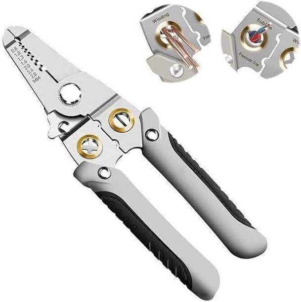 ताप्ती Wire Stripper and Cutter Pliers Tools For Electricians 6-in-1 Cable Stripping for Cutting, Winding, Crimping Precision Stainless Steel वायर कटर