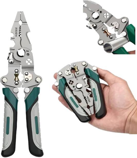 Daccfy All in 1 Multifunction Stainless Steel Wire Stripper/Wire Crimping Tool Wire Cutter, Wire Crimper, Cable Stripper, Wiring Tools Multi-Function Hand Tool Wire Cutter