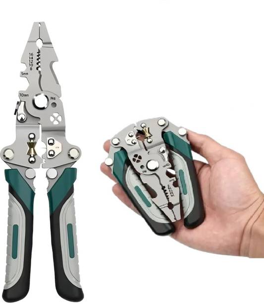 Harboan All in 1 Multifunction Stainless Steel Wire Stripper/Wire Crimping Tool Wire Cutter, Wire Crimper, Cable Stripper, Wiring Tools Multi-Function Hand Tool Wire Cutter