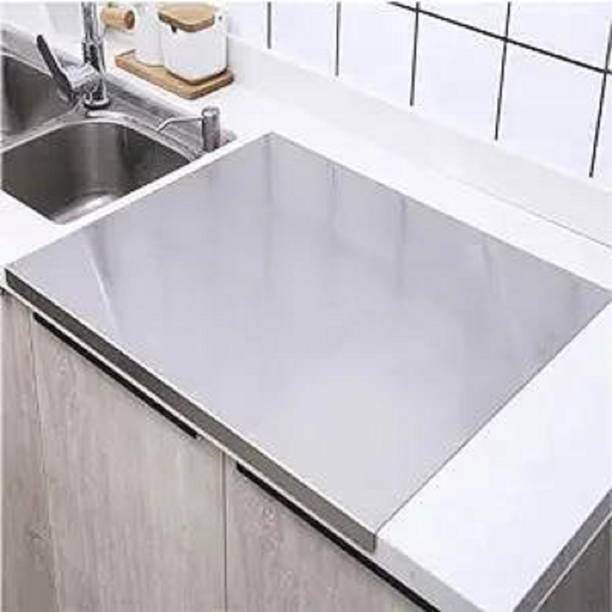 KITCHOOK Medium Counter Top Chopping |Unbreakable,Easy to Clean (42x32cm) Stainless Steel Cutting Board