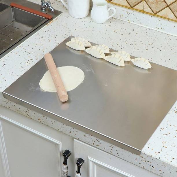Snowberry CHOPPING CUTTING PAD, STAINLESS STEEL CUTTING CHOPPING BOARD KITCHEN 42CMX32 CM Stainless Steel Cutting Board