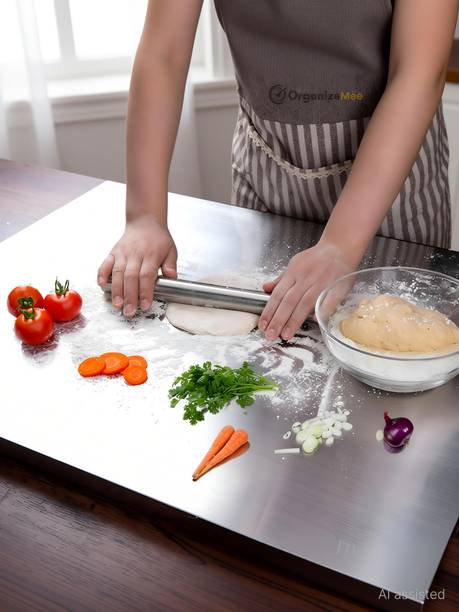 NORVIUM Stainless steel Chopping board(42cm X32cm)for Kitchen Fruit Cutter Cutting Board Stainless Steel Cutting Board