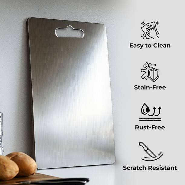 Redsky Stainless Steel Chopping Board Dual-Sided Vegetables , Fruits Kitchen Chopper Stainless Steel Cutting Board