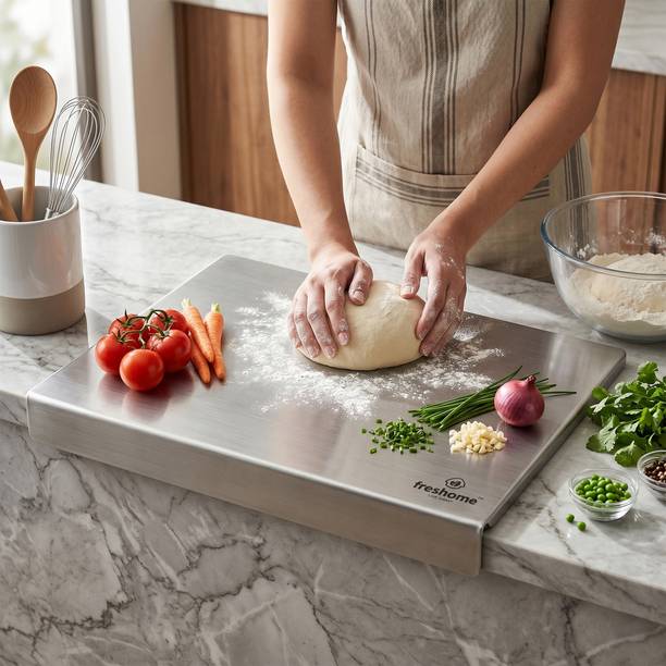 Freshome Freshome Multipurpose Steel Board for Cutting, Chopping & Kneading Stainless Steel Cutting Board