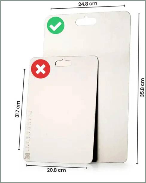 Zenzone Metal Chopping Board for Kitchen Rust Resistant for Kitchen Use 25x35 cm Stainless Steel Cutting Board