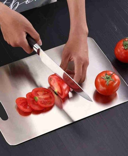 HOOM Food-Grade Kitchen Heavy Duty Serving Chopping Serving Cut Dough Board for Fruit Stainless Steel Cutting Board
