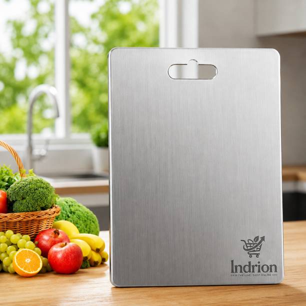 INDRION Stainless steel Chopping for Kitchen Fruit Cutter, Stainless Steel Cutting Board Stainless Steel Cutting Board