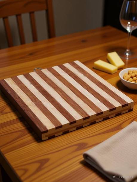 Shopeleven Chopping board Wooden Cutting Board Wooden Cutting Board (Brown Pack of 1) wbs10 Wooden Cutting Board