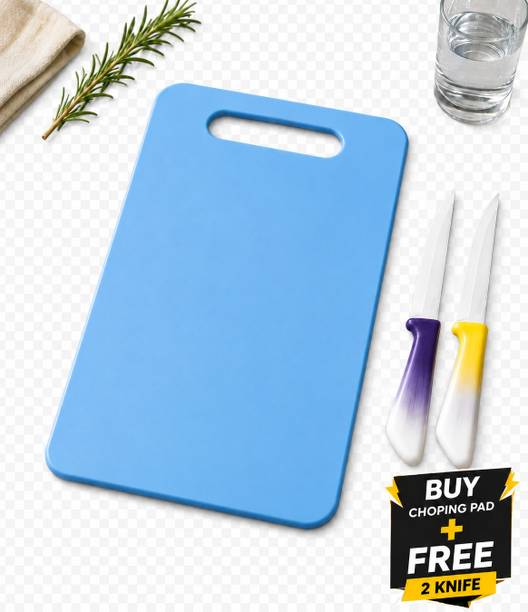 THE DIVINE MART Kitchen Plastic Chopping Pad with 2 Free Utility Knive Polypropylene Cutting Board