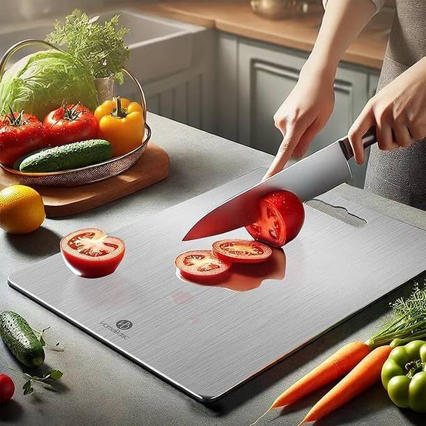 HOMEBASIC Food-Grade Steel Chopping Board, Rust-Resistant non-Porus for All Cutting Needs| Stainless Steel Cutting Board
