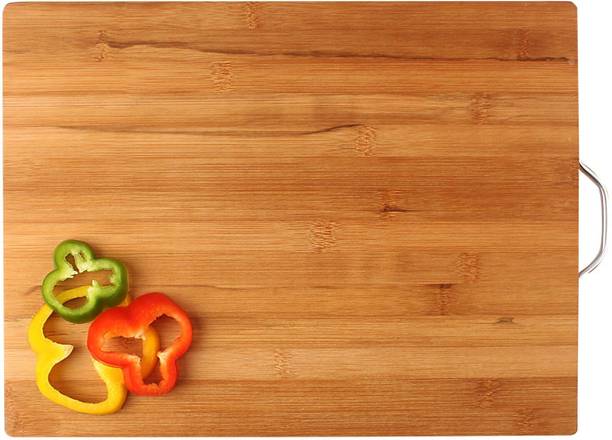 HOKiPO Bamboo Chopping Board with Handle -Extra Large - 40 x 30 x 1.8 cm, Bamboo Cutting Board