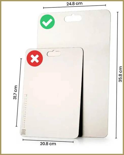 Zenzone Steel Kitchen Cutting Board Anti Bacterial for Home Kitchen Large 25x35 cm Stainless Steel Cutting Board