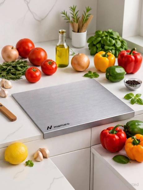 MAMARO Cutting Board for Kitchen | Rust-Free, Durable, Hygienic, Easy to Clean-50X42 CM Stainless Steel Cutting Board