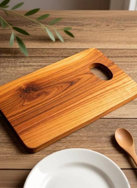 Simran Enterprise Natural Bamboo Wood Chopping Cutting Board for Kitchen Vegetables Wooden Cutting Board