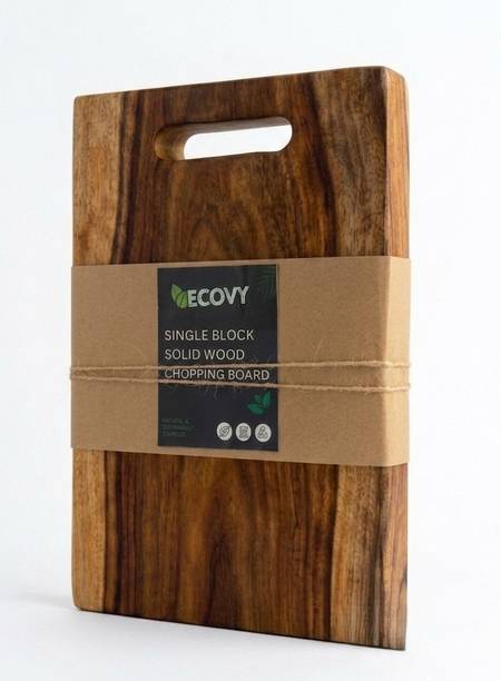 ECOVY Ecovy Natural Sheesham Wood Chopping Board 12x8x1 Inch |Rectangular Shape Wooden Cutting Board