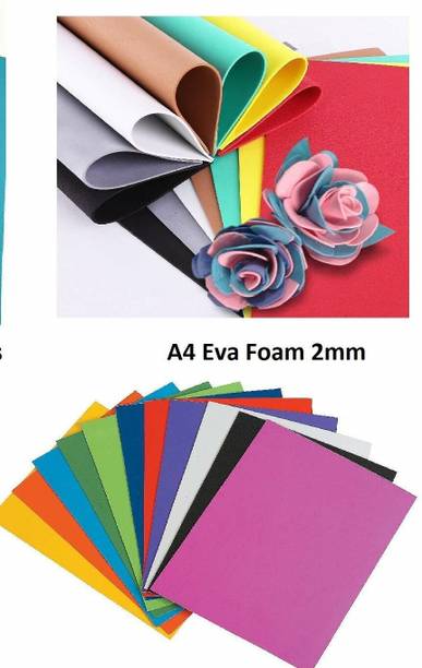 cassava Foam Sheets 2 mm Pack of 10 Sheets Craft Projects Decorations Multicolor Cutting Mat