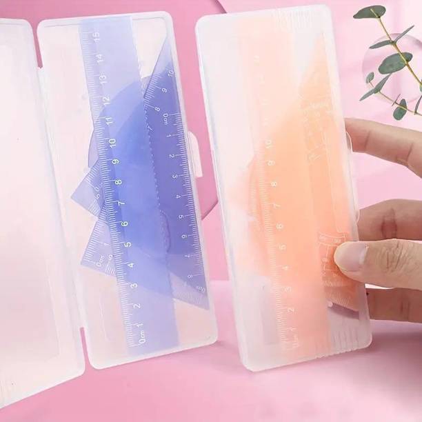 ASTIKAYA 4 in 1 Protractor and Ruler Set - Triangle Ruler, Square and Ruler Set Cutting Mat