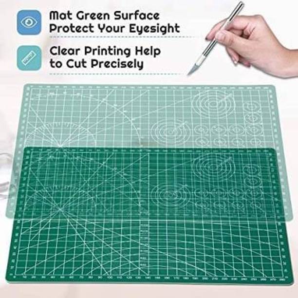 BAOER A4 Size Art Self Healing PVC Double Sided Gridded Rotary Cutting Board for Craft Cutting Mat