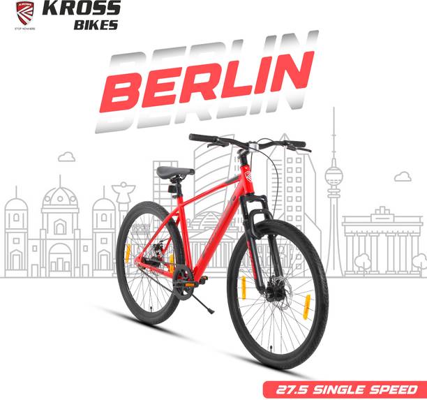 Kross BERLIN Single Speed Cycle (Red, Dual Disc Brakes, 27.5 × 1.75 Tyres) 27.5 T (inch) Mountain Cycle